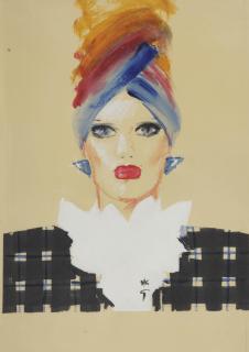 René Gruau - Woman with a head scarf