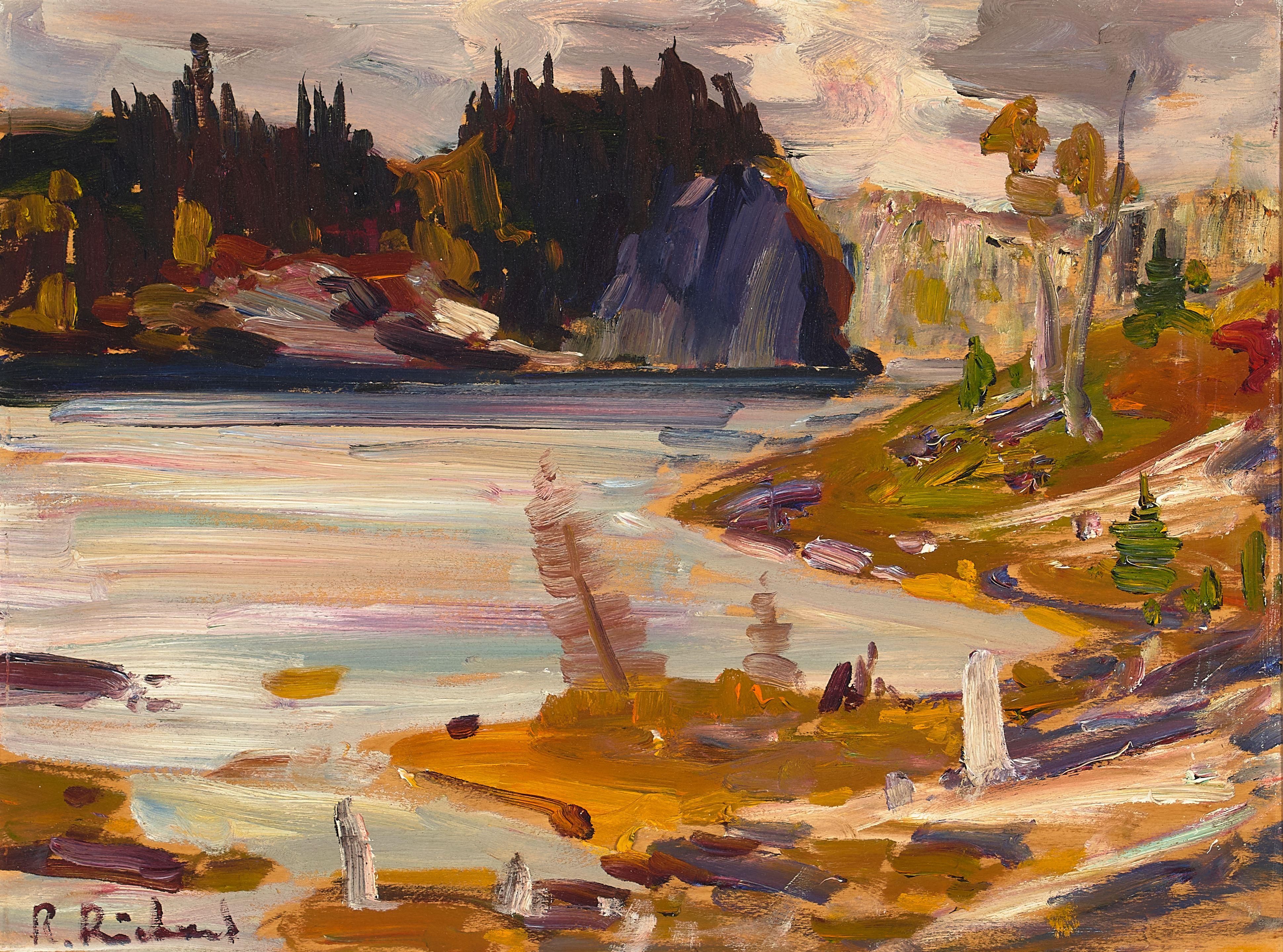 René Jean Richard - Lac Pres de la Riviere Manicouagan 12 x 16 in. framed 22 x 25 3/4 in.