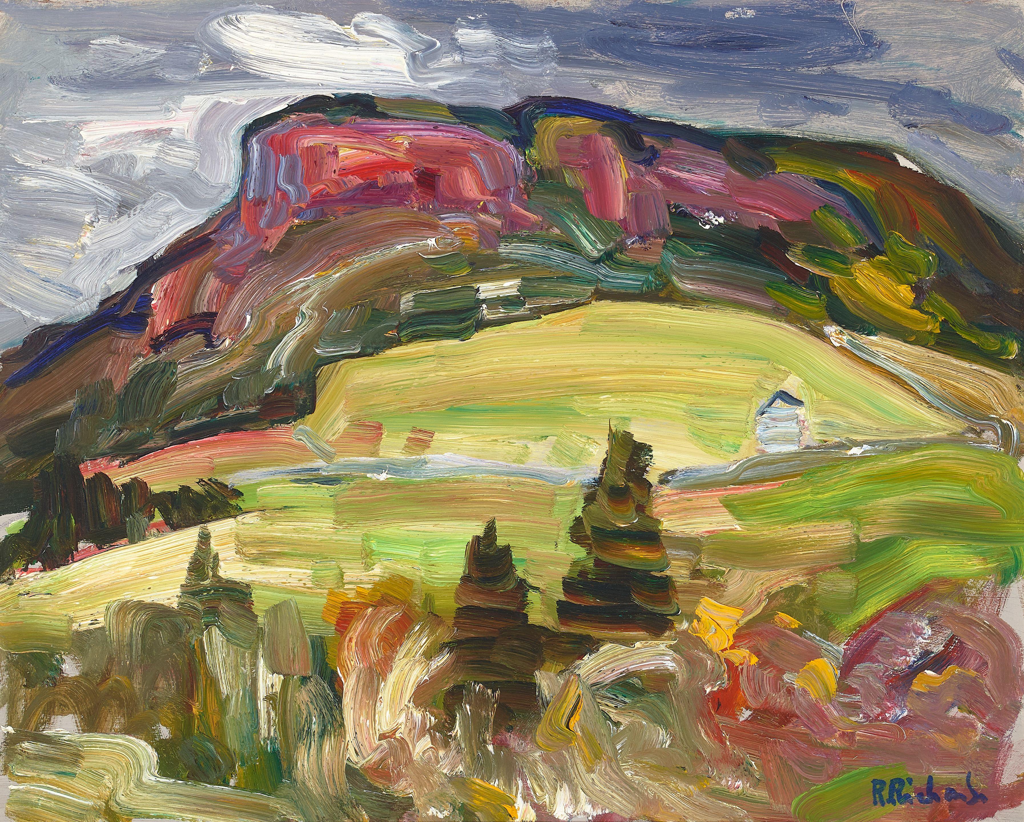 René Jean Richard - Paysage Montagnard 16 x 20 in. framed 22 3/4 x 26 3/4 in.