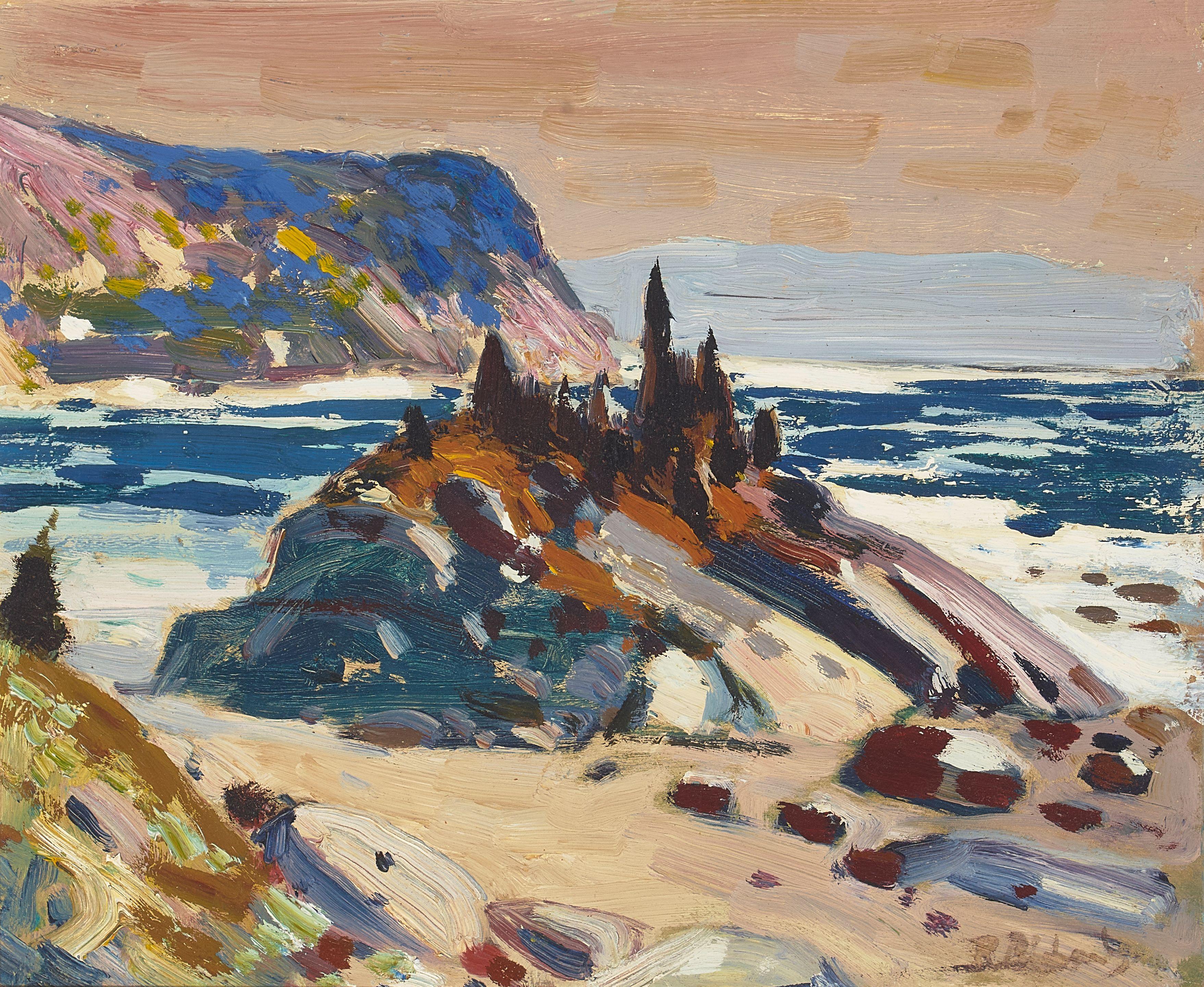 René Jean Richard - Sans Titre (Coastal View) 10 x 12 in. framed 16 x 18 in.