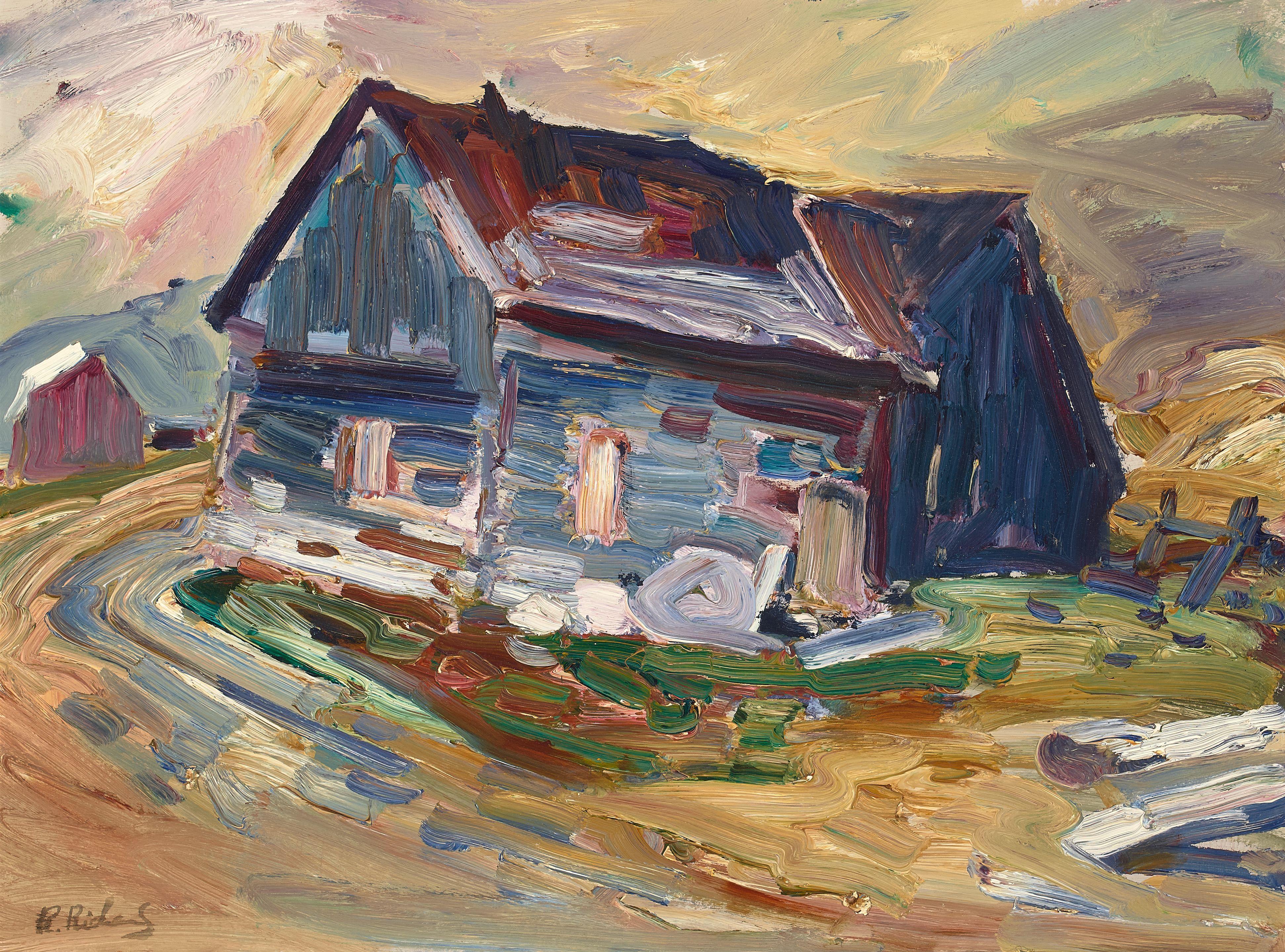 René Jean Richard - Sans Titre (Maison) 18 x 24 in. framed 24 x 29 1/2 in.