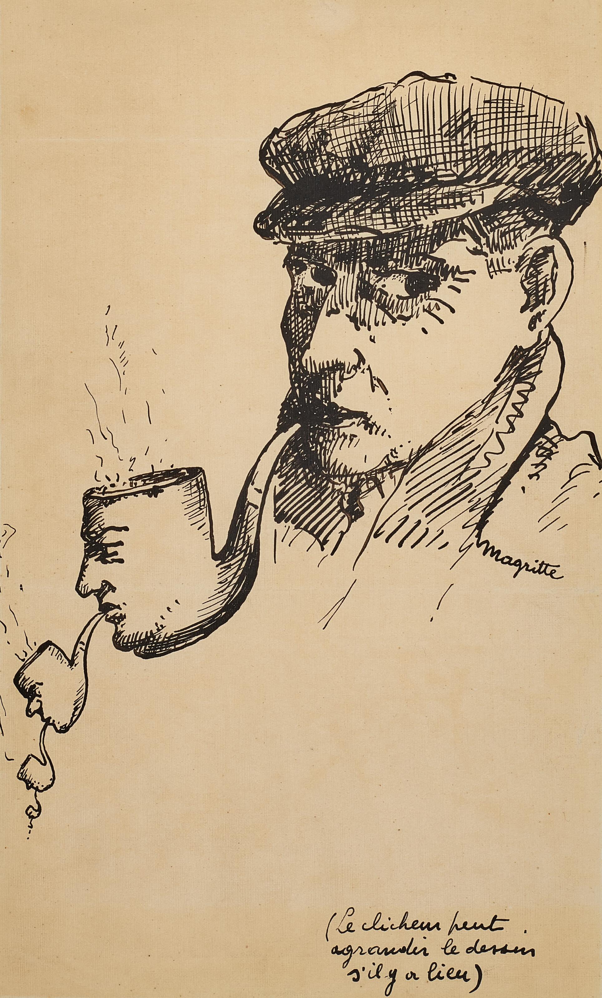 Rene Magritte - Dessin pour la couverture de London Gallery Bulletin, no. 1