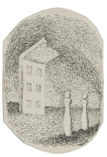 René Magritte - La maison avec deux quilles
