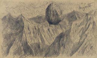 Rene Magritte - Sans titre (Etude pour La clef de verre)