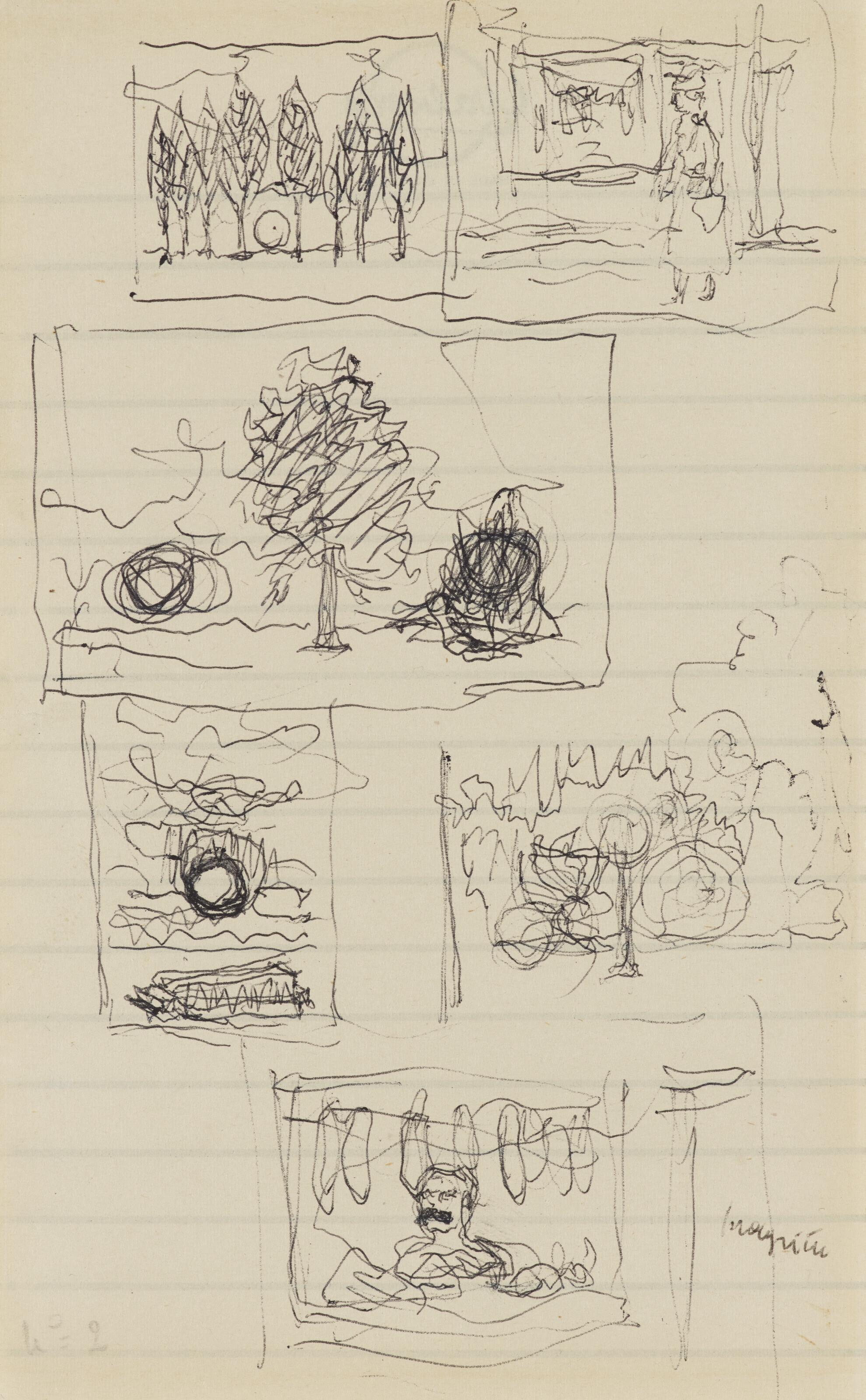 René Magritte - Sheet of studies