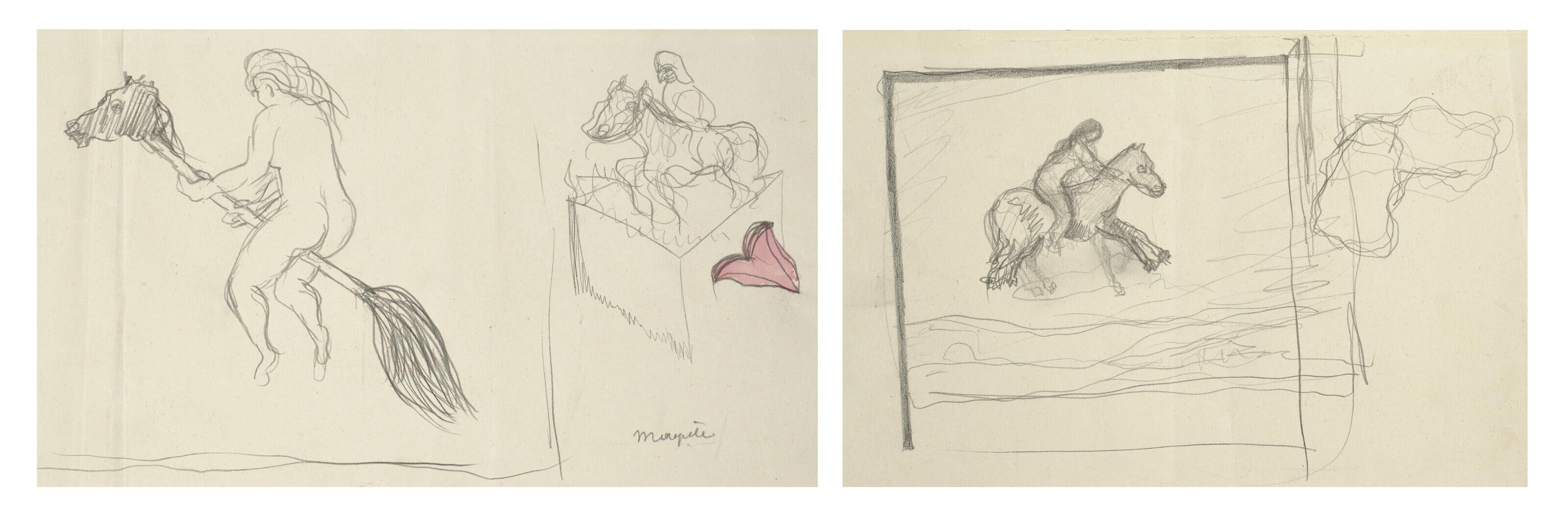 René Magritte - Sorcière et amazone (recto); Amazone (verso)