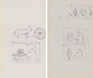 René Magritte - Two Drawings : (I) Dessin Sans Titre (Ii) Dessin Sans Titre