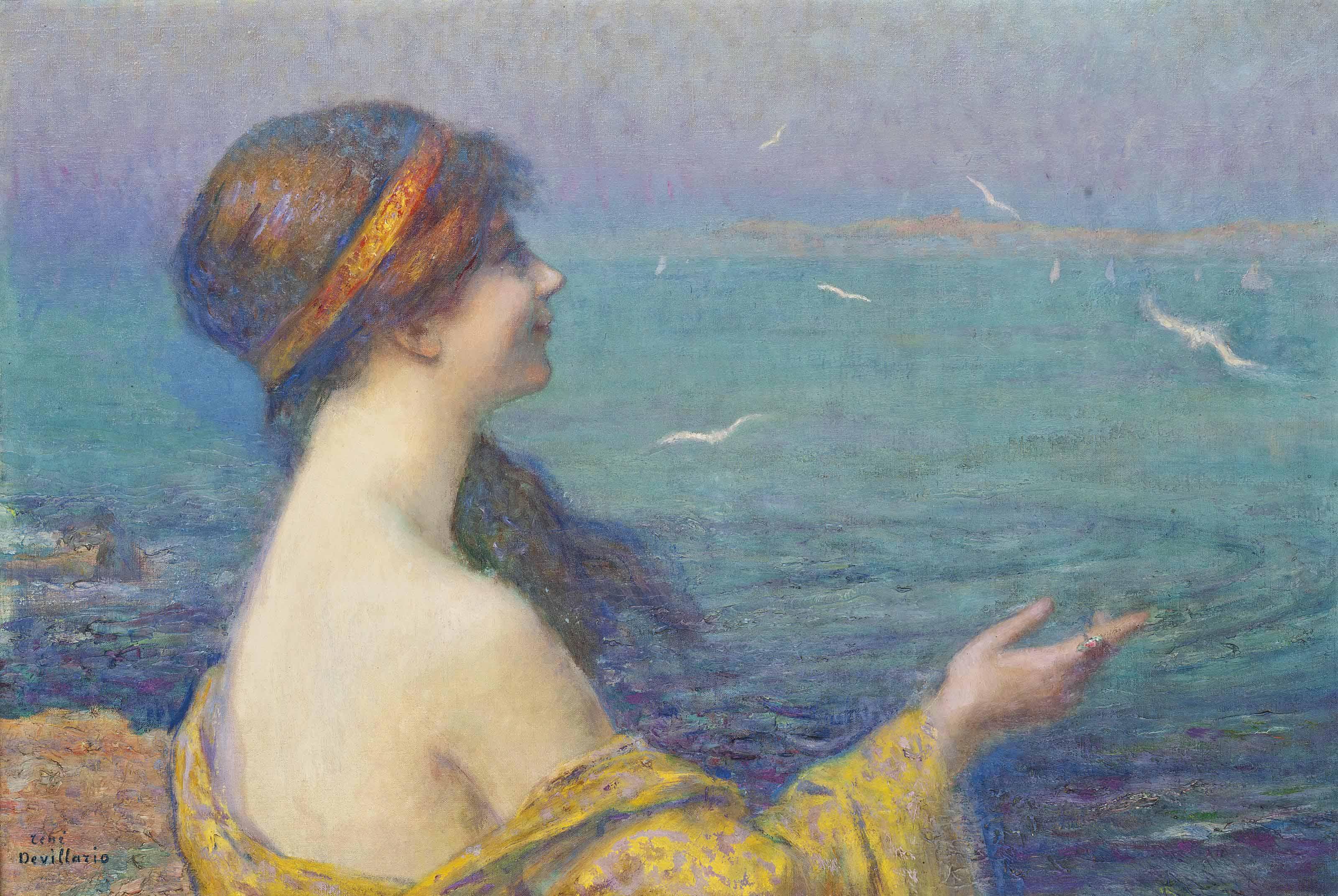 René Maire Léon Devillario - A Maiden On The Shore