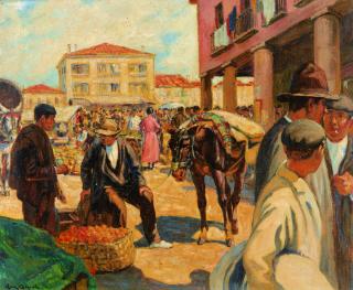 René Maxime Choquet - A Market Scene In Spain