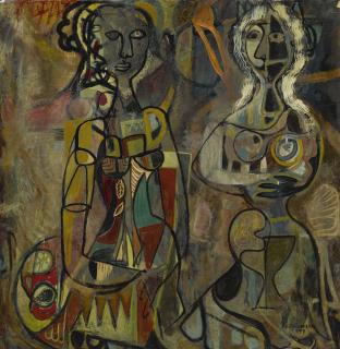 René Portocarrero - Dos Figuras Femeninas