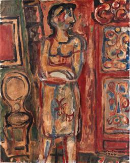 René Portocarrero - Mujer en interior