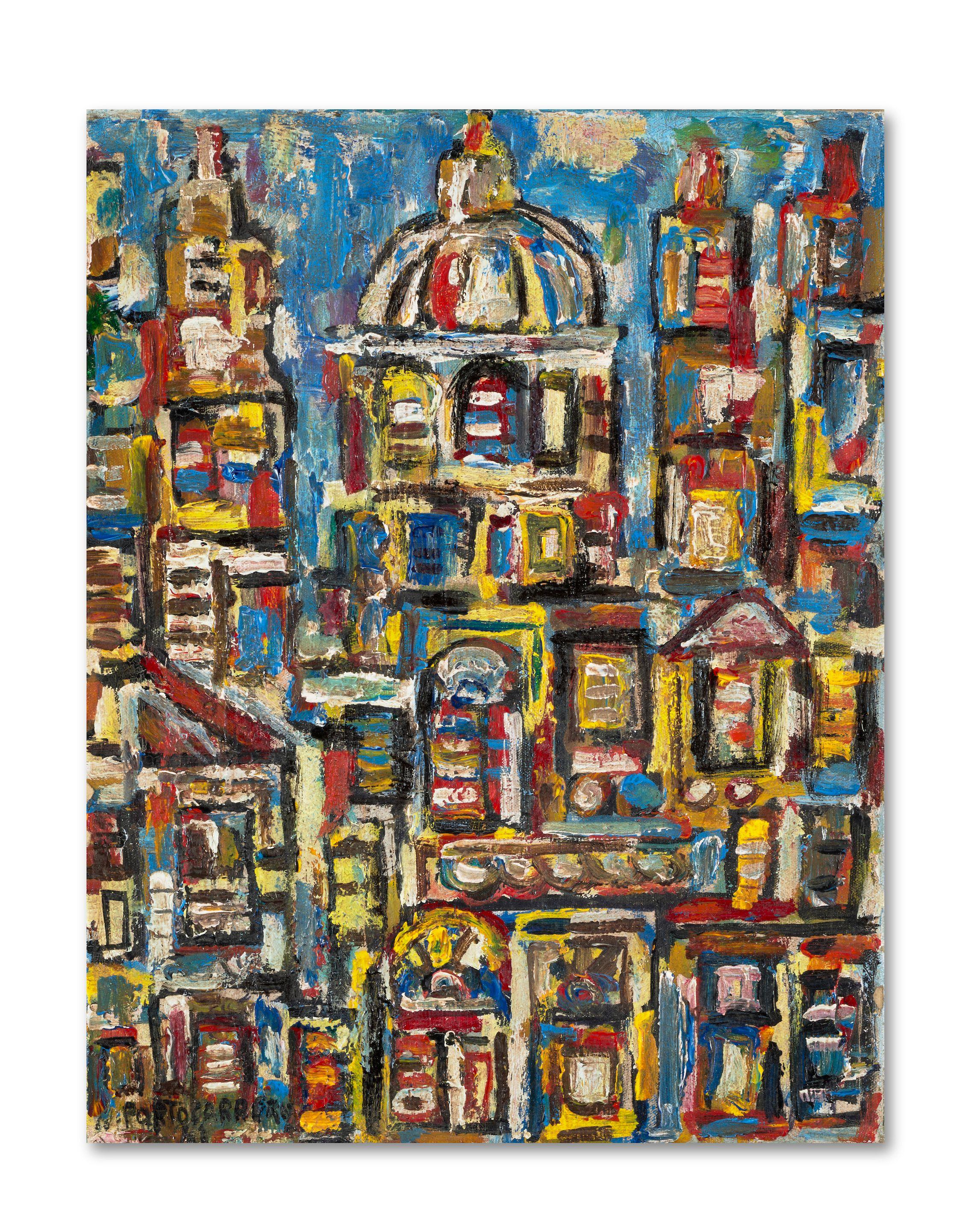 René Portocarrero - Paisaje de La Habana 18 1/16 x 14 in (45.8 x 35.6 cm)