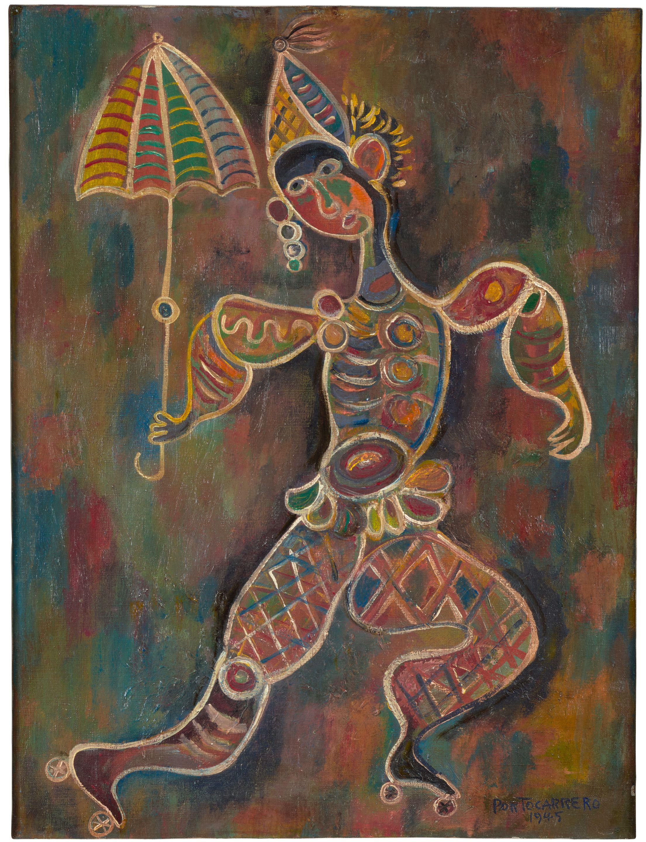 René Portocarrero - Patinador con sombrilla