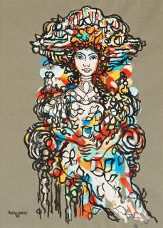 René Portocarrero - Portrait of a women (Figuras sedentes series)