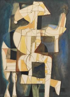 René Portocarrero - Untitled (Abstract Figure)
