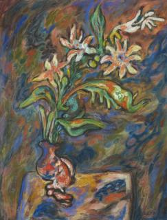 René Portocarrero - Untitled (Still Life with Flower Vase)