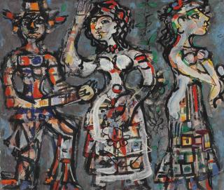 René Portocarrero - Untitled (Tres figuras)