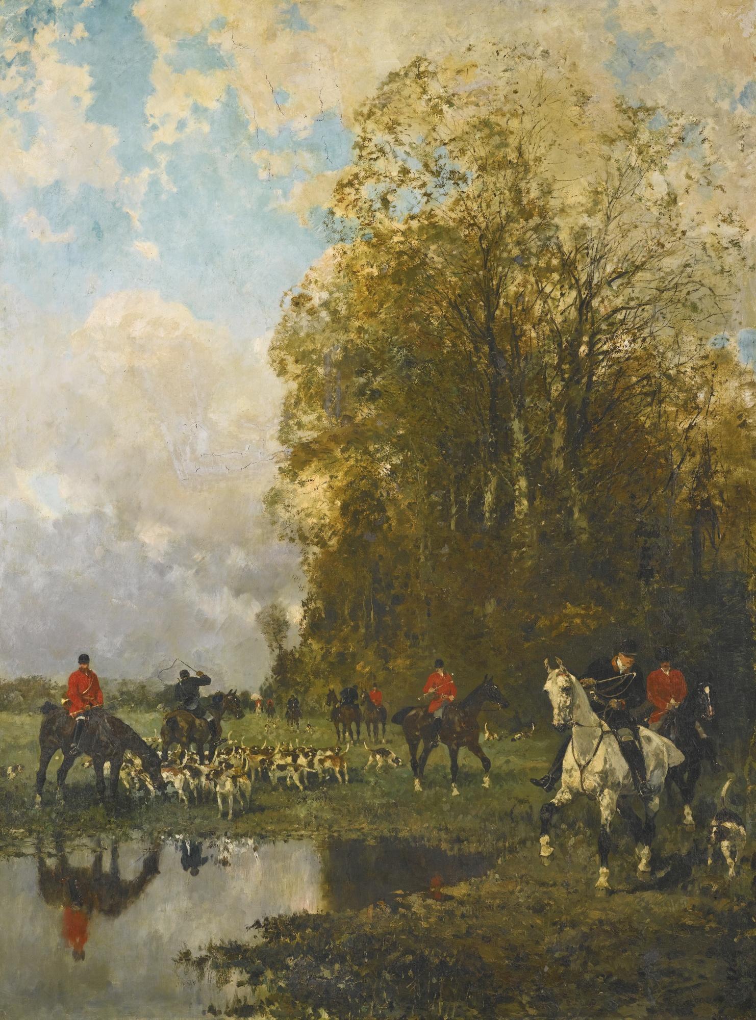 René Princeteau - French veneurs Rameutant Leurs Chiens