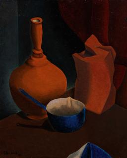 René Rimbert - Casserole bleue et sac à café