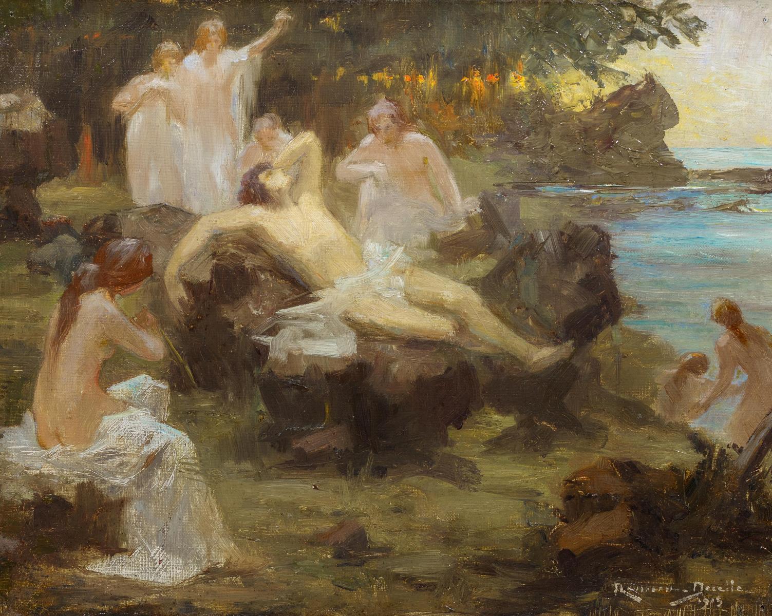 René Rousseau-Decelle - Badende am See