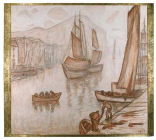 René Seyssaud - Bateaux À Quai, Vers 1935