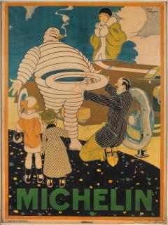 René Vincent - Michelin Lithographic poster in colours, cond. B, printed by Draeger,