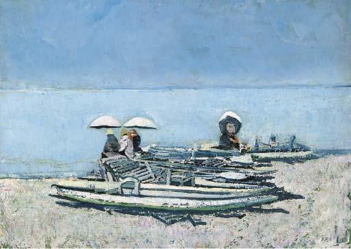 Renzo Vespignani - Beach Scene in Rimini