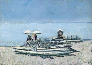 Renzo Vespignani - Beach Scene in Rimini