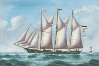 Reuben Chappell Of Goole - The three-masted trading schooner Christa von Bremen