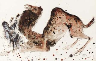 Reuven Rubin - Camel with Rider