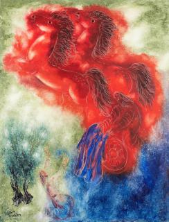 Reuven Rubin - Elijah and the Chariot of Fire