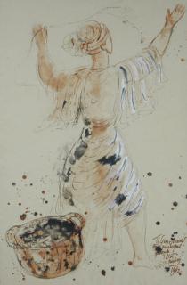 Reuven Rubin - Figure with olive branch