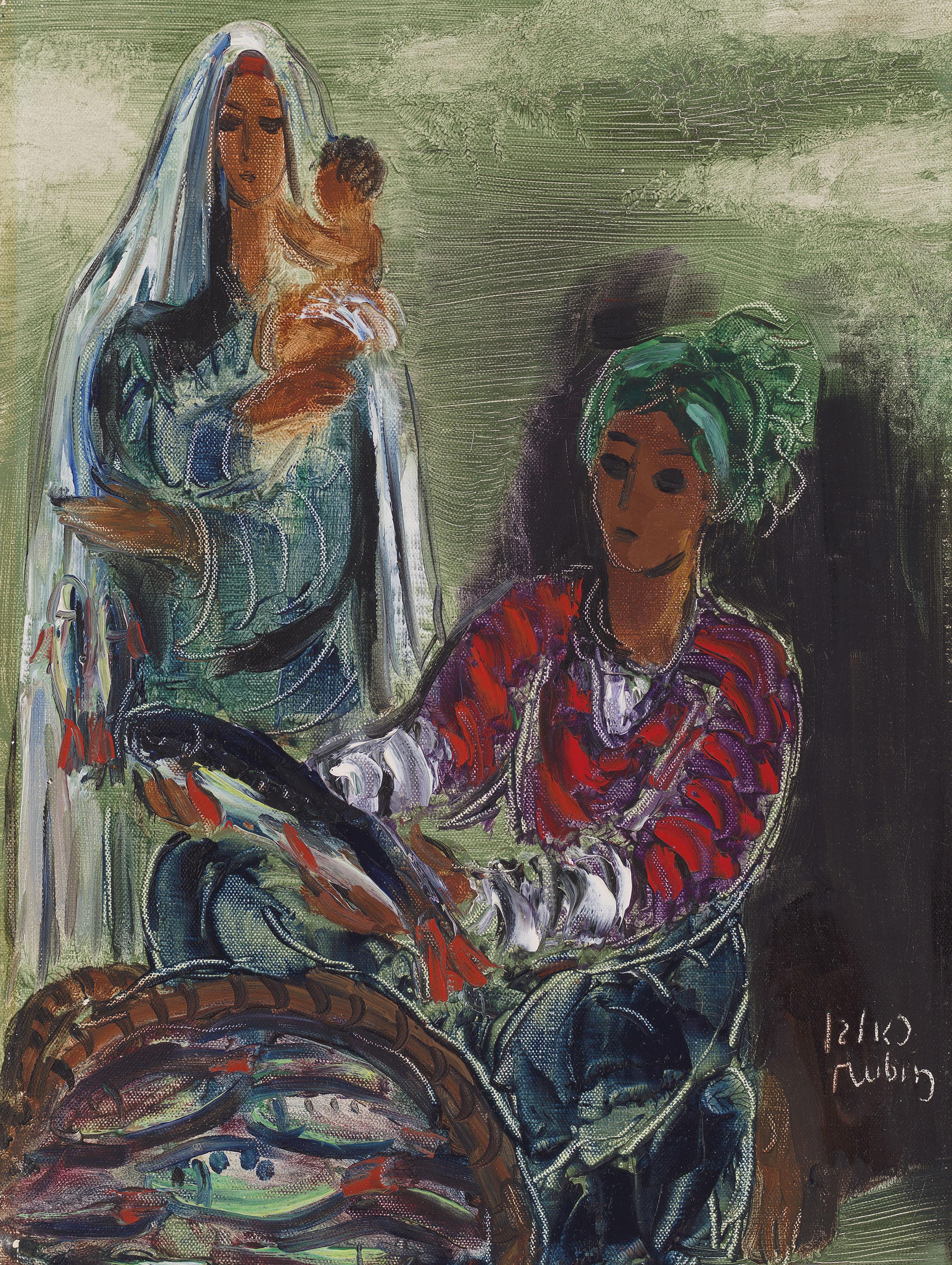 Reuven Rubin - Fisherman\'s family