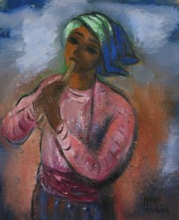 Reuven Rubin - Flute Player