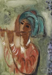Reuven Rubin - Flute Player