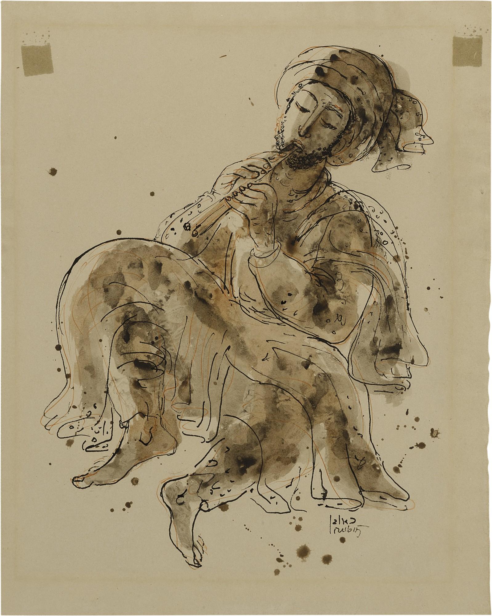 Reuven Rubin - Flute Player