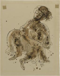 Reuven Rubin - Flute Player