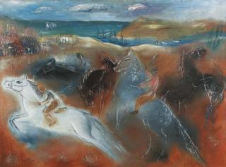 Reuven Rubin - Horse Riders at the Mouth of the Yarkon River