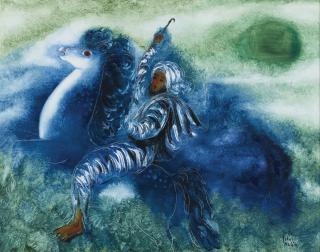 Reuven Rubin - Night Rider In The Desert  