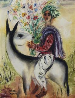 Reuven Rubin - Rider with Bouquet