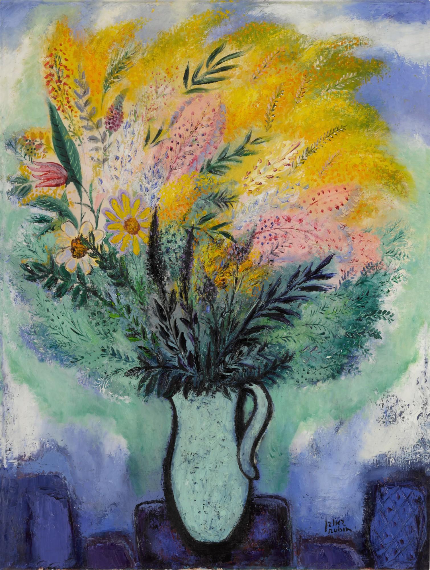 Reuven Rubin - Spring Bouquet With Mimosa