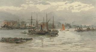 Rev. Sir Hubert James Medlycott, 6Th Bt. - Shipping in the Pool of London