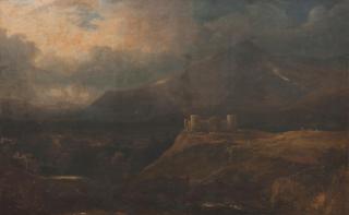 Reverend John Thomson of Duddingston HRS - Morton Castle with Highland landscape beyond