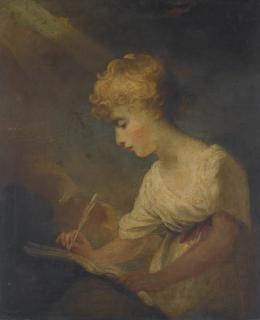Reverend Matthew William Peters, R.A. - Study Of A Girl Writing