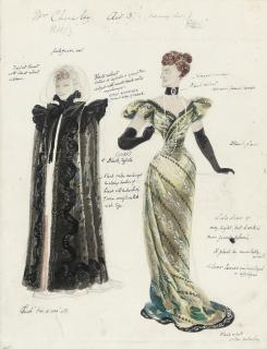 Rex John Whistler - Costume design for Mrs. Cheveley\'s evening dress in An Ideal Husband