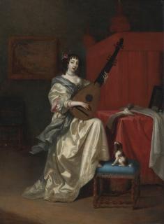 Reynier de la Haye - Portrait Of A Young Woman Playing The Lute
