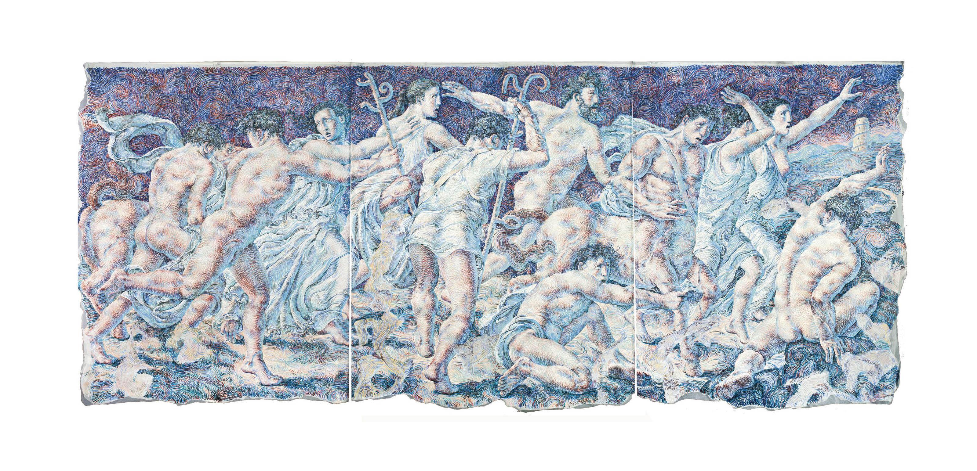 Ricardo Cinalli - Classical Figures In A Landscape, Triptych