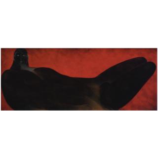 Ricardo Martínez - Figura Yacente Sobre Fondo Rojo