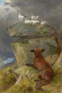 Richard Ansdell, R.A. - A Fox Stalking Ptarmigan