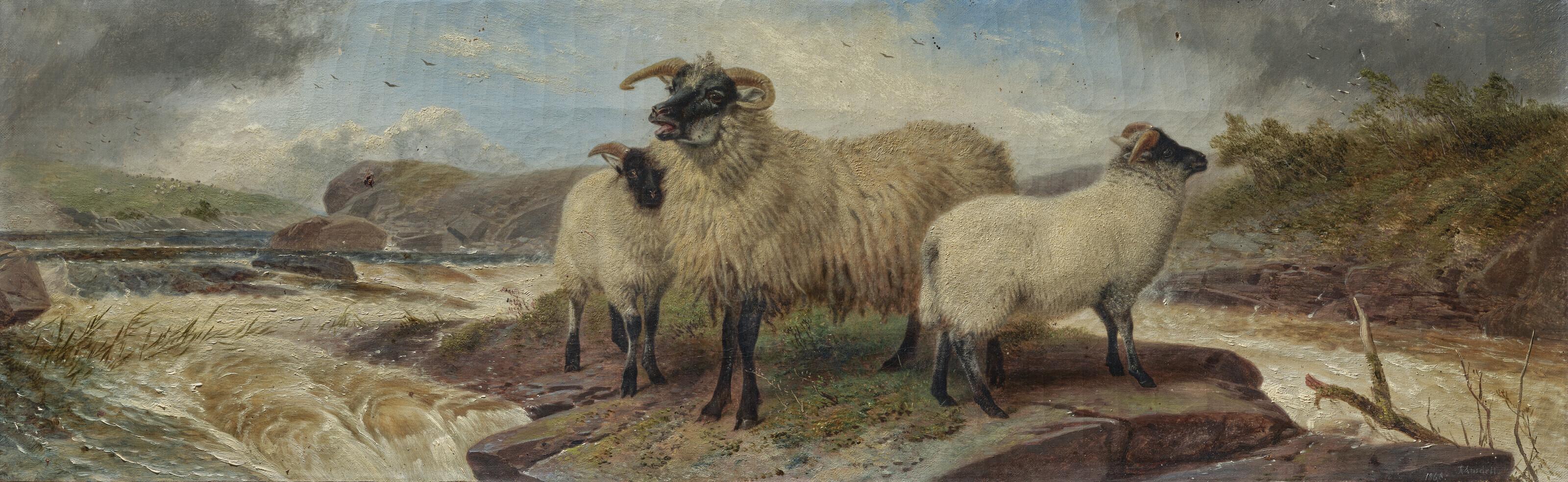 Richard Ansdell, R.A. - Caught on the rocks